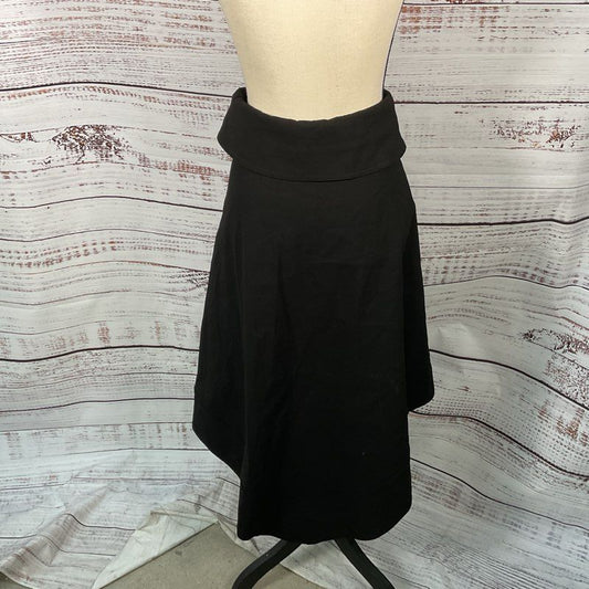 A.L.C. Mackenzie Black Linen Blend Belted Asymmetrical Wrap Skirt - Size 4