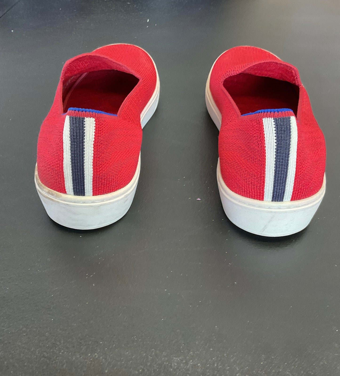 Rothys The Original Red Racing Stripe Back Slip On Size 8