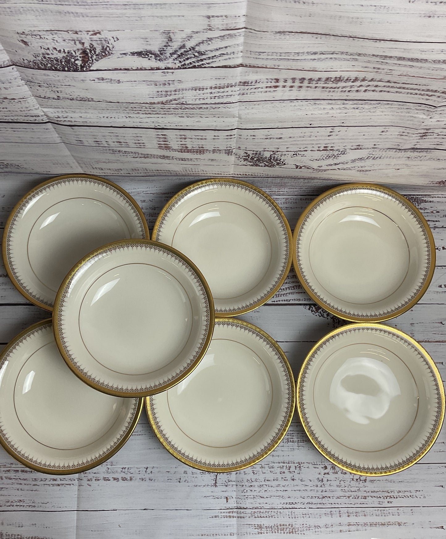 Gorgeous Vintage Set Of 7 Edinburgh Noritake Fine China Dinner Bowls