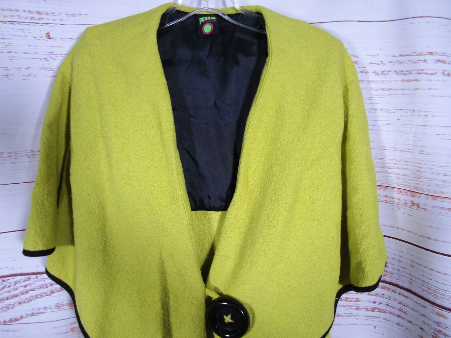 Peoria Emporium Women's Yellow Poncho Cape Jacket Size L