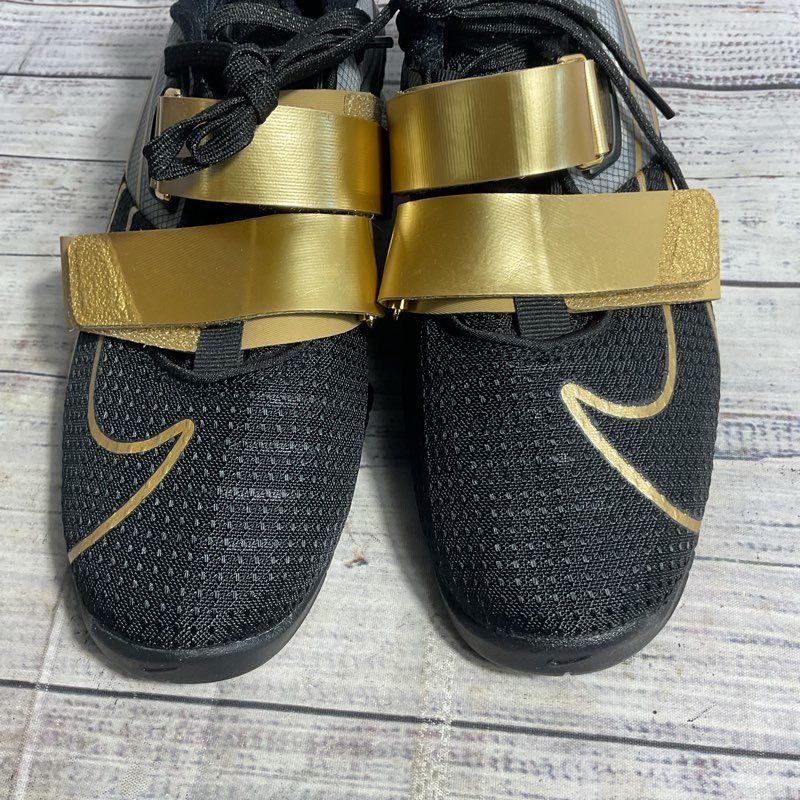 Nike Romaleos 4 Black & Gold Bodybuilder Weightlifting Shoe Women's Size 6