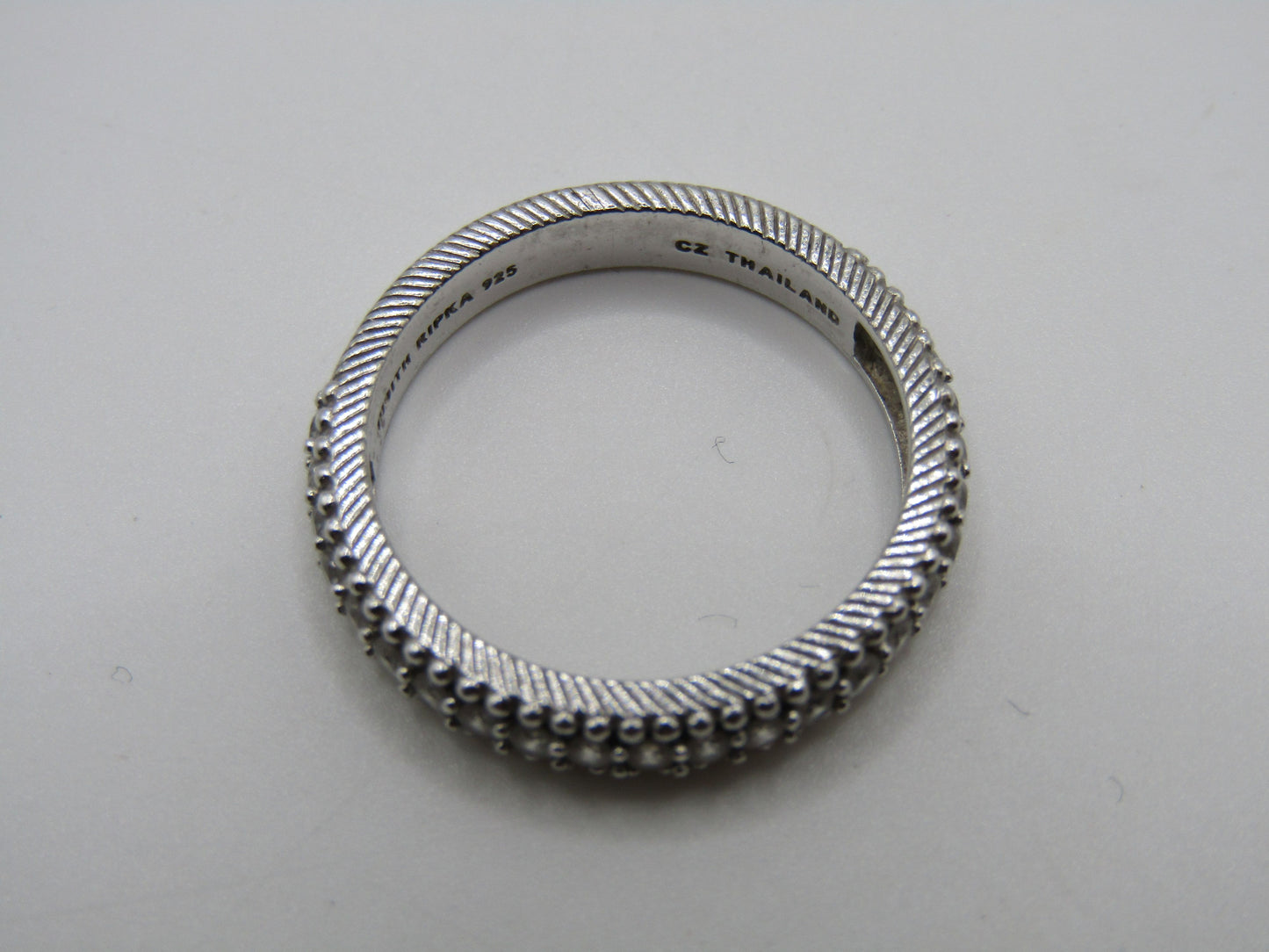 Judith Ripka Sterling Silver Cable Half Eternity Ring Size 7.5