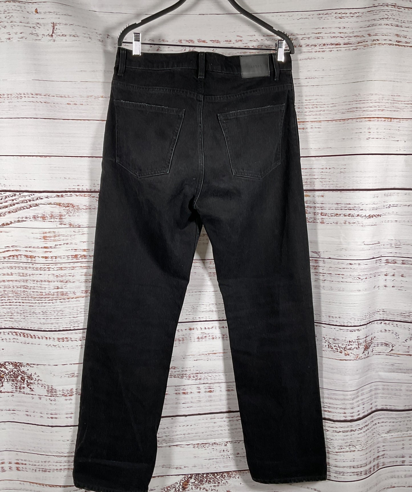 Sandro 100% Cotton Straight-Leg Button Fly Jeans Black 32