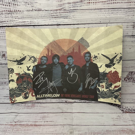 Alltimelow The Young Renegades Worlds Tour Autograph Signed 11x18"
