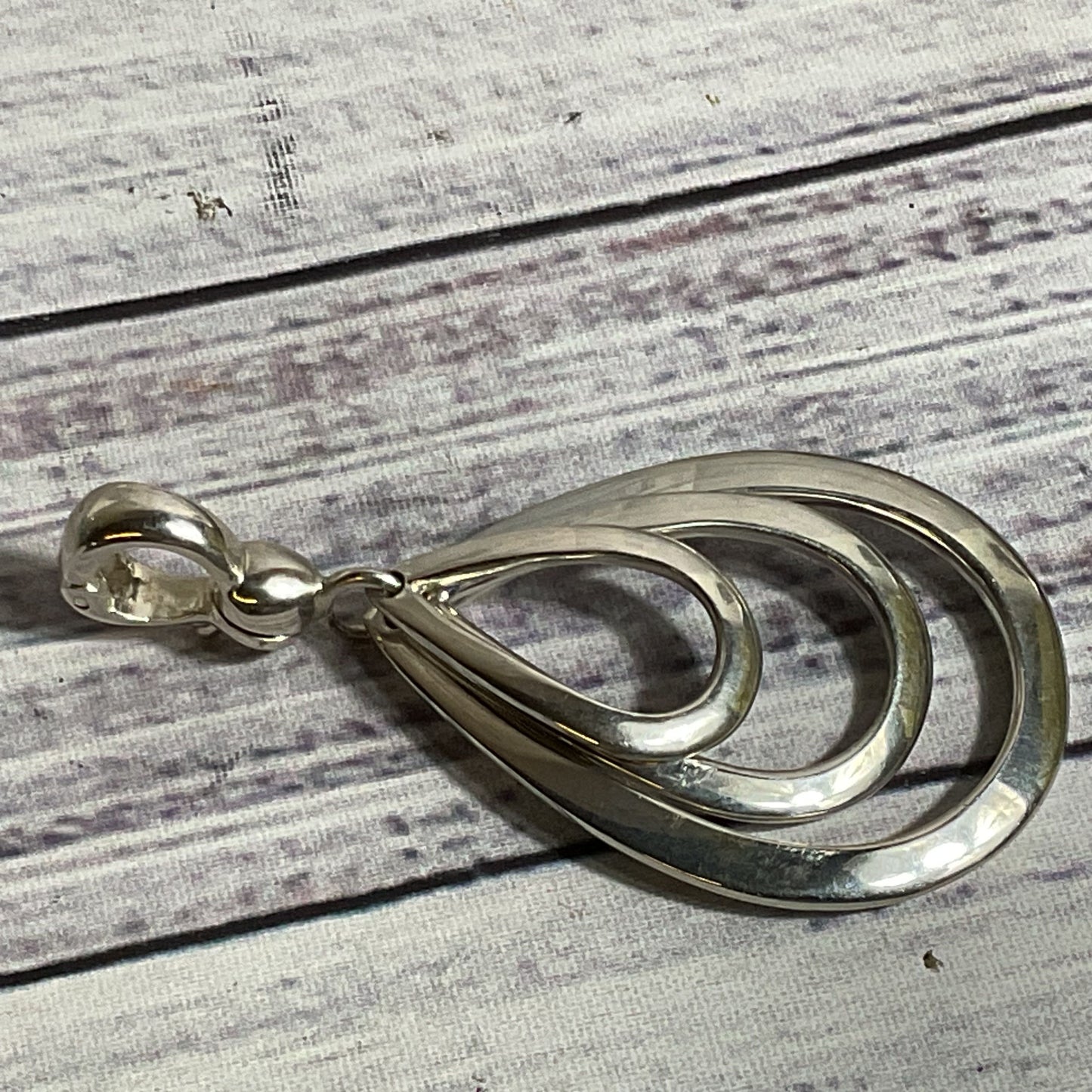 JOSEPH ESPOSITO (ESPO SIG) Sterling Multi Layer Teardrop 2.75" Pendant- 18.67g