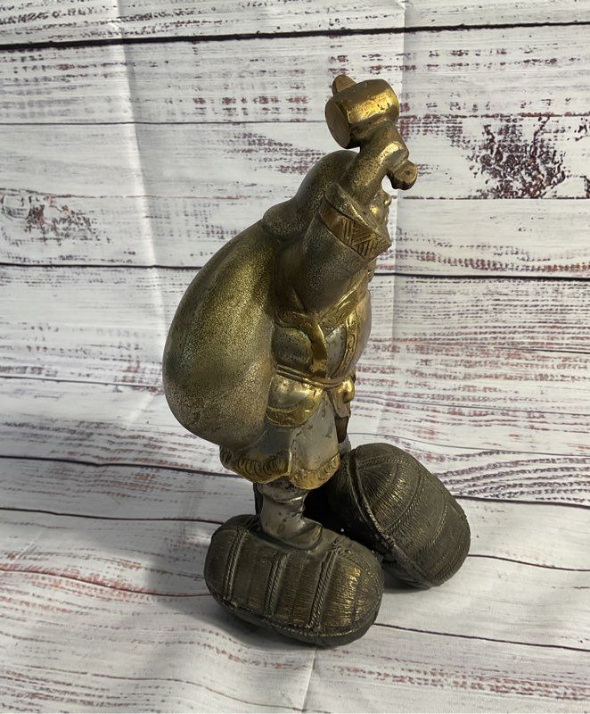 Antique Metal Japanese Statue / Sculpture Daikokuten Seven Lucky Gods 9.5"