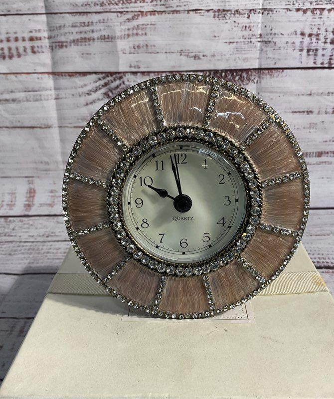 Two's Company Austrian Crystal Bedazzled Quartz Clock 4.5"