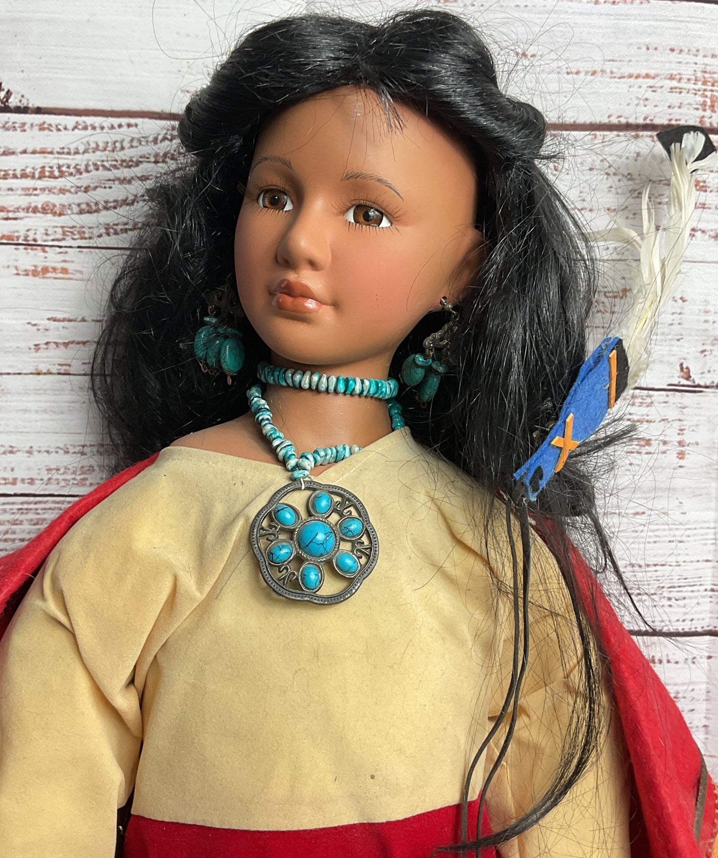 Traditions Vintage Porcelain Native American Morning Jasmine 26 Inch Doll