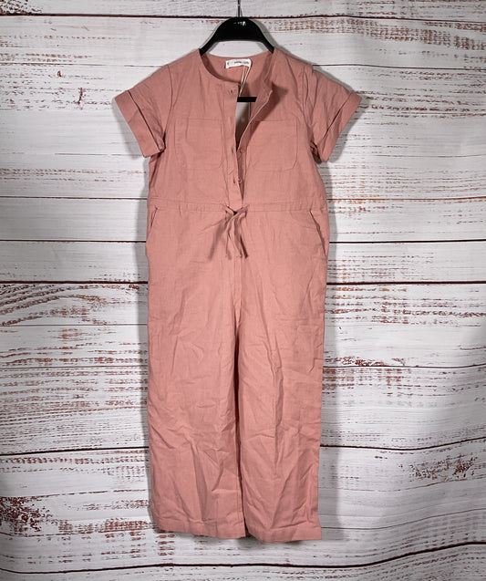 MNG Girls Bow Linen Jumpsuit Pink 7