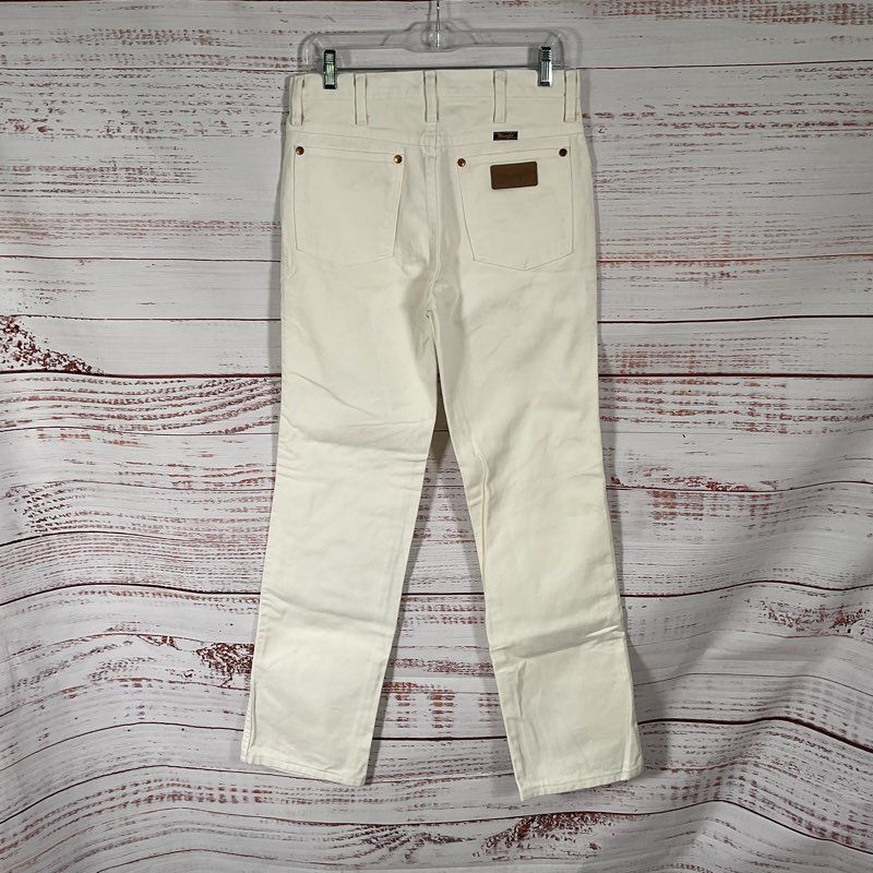 Wrangler Vintage 90s Cowboy Cut Slim Fit 936WHI Cream Denim Jeans - Size 30x32
