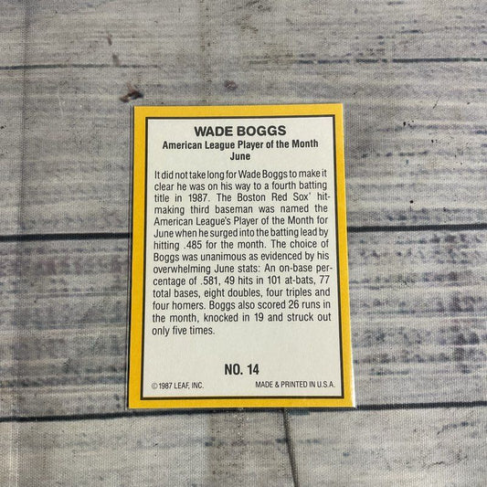 Donruss Highlights 1987 Wade Boggs #14 Ungraded Baseball Card GREAT CONDITION