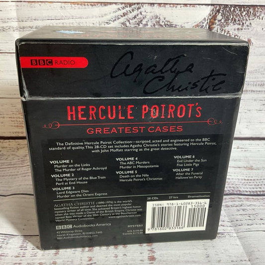 Hercule Poirot's Greatest Cases Set by Agatha Christie 14 Stories 28 CD Set