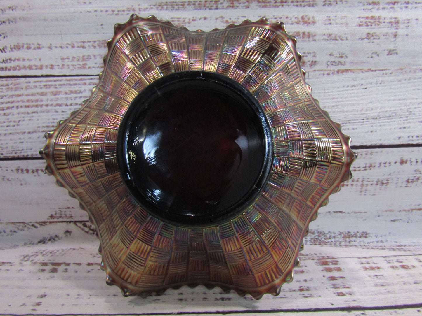 Northwood Glass Fruit Vine Repousse Bowl