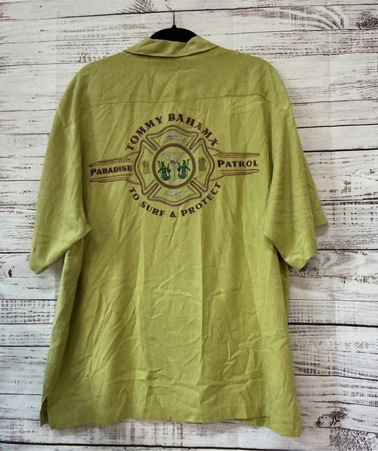 Men's Tommy Bahama Lime Green Silk Shirt Size L