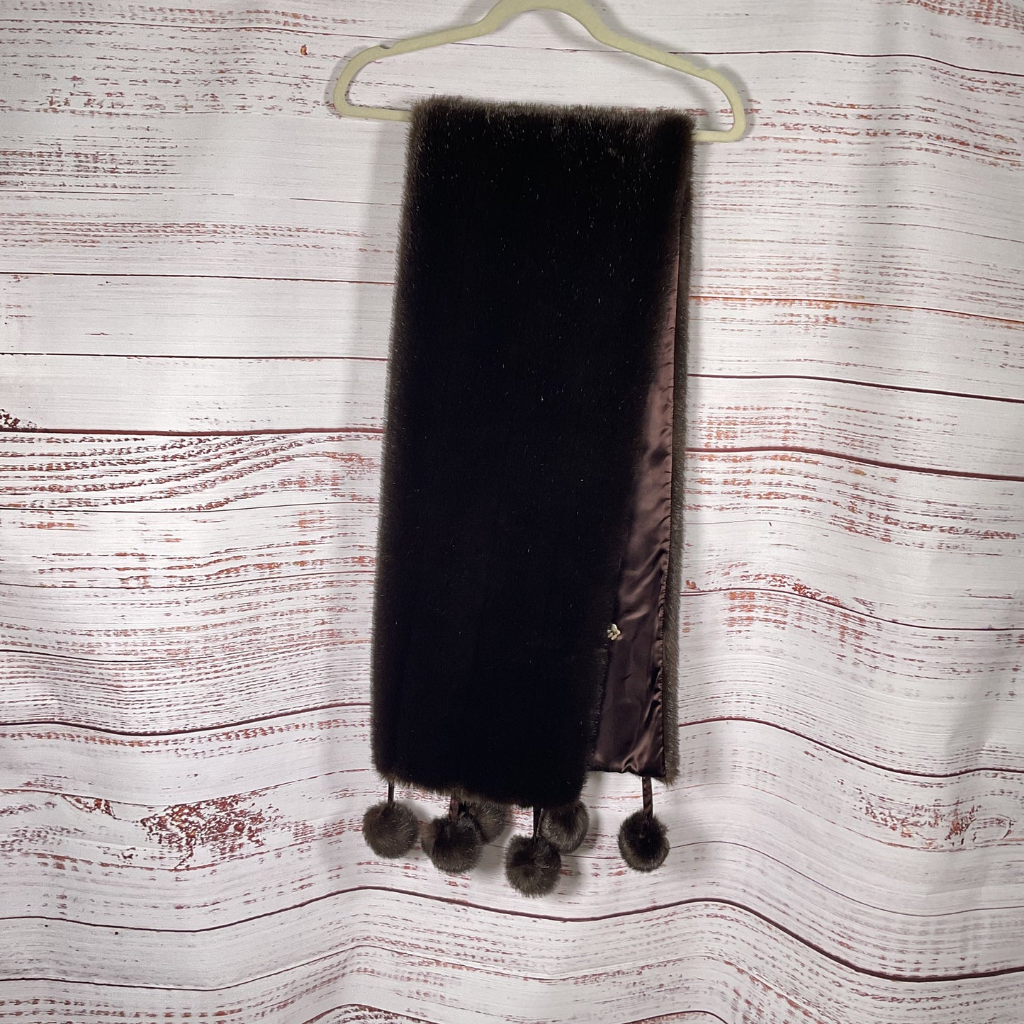 La‎ Maison de la Fausse Fourrure Paris Brown Faux Fur Scarf - Size 60"x11"