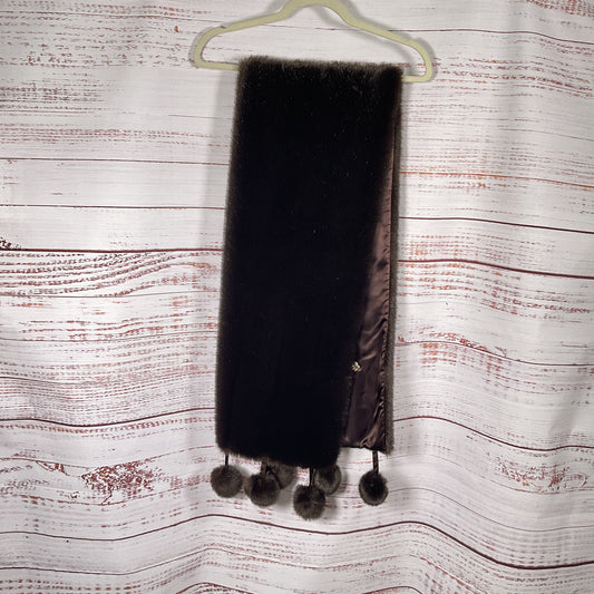 La‎ Maison de la Fausse Fourrure Paris Brown Faux Fur Scarf - Size 60"x11"
