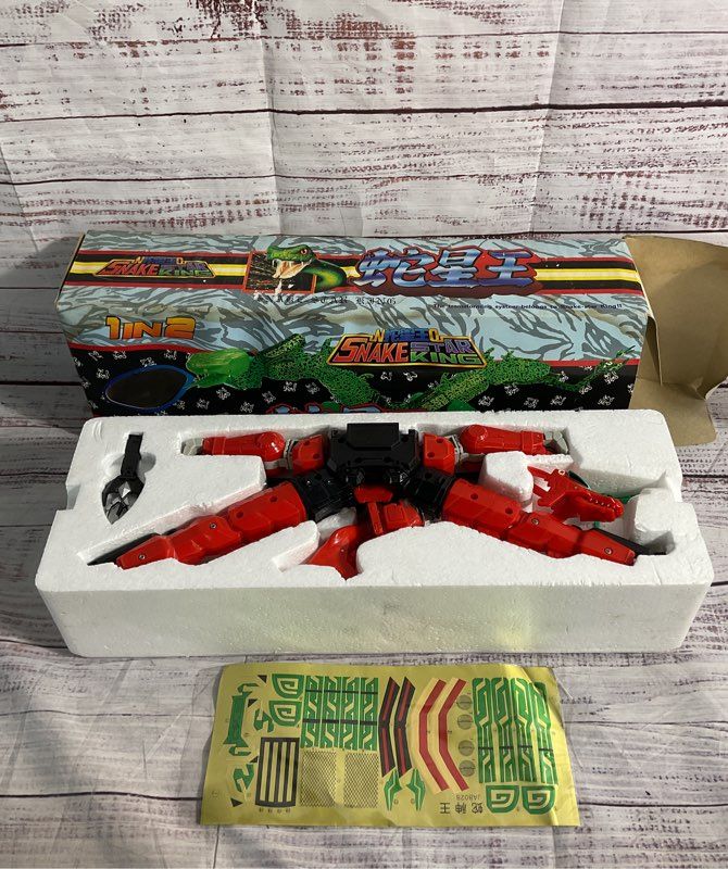Vintage 1 In 2 Snake Star King Robot Red Action Figure With Box Very Rare