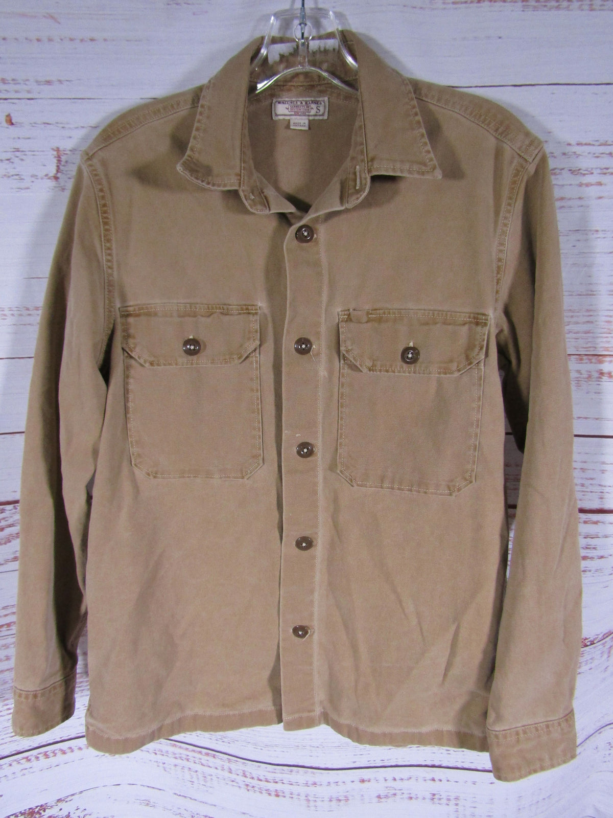 J. Crew Wallace & Barnes Men's Beige Cotton Blend Overshirt Size S