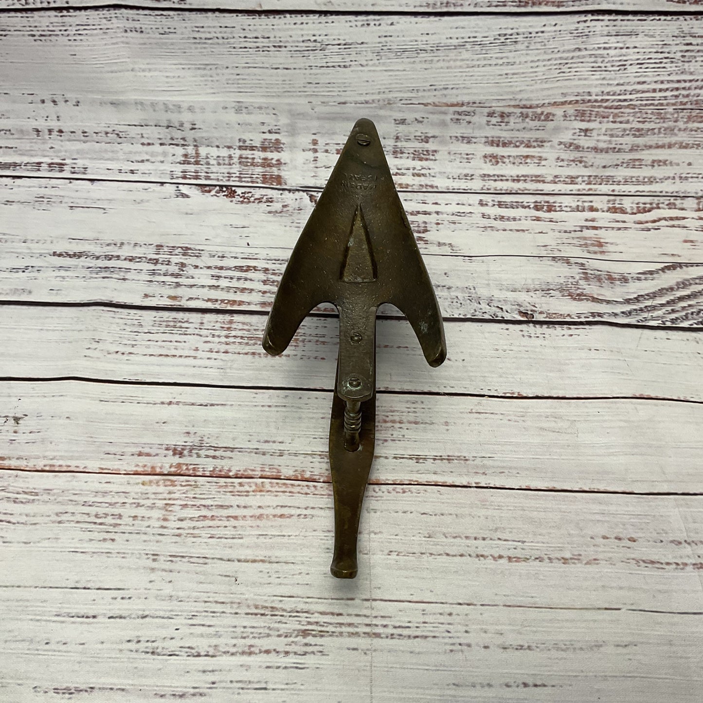 Vintage Brass Enamel Arrow Head Lamp Made In Israel Judaica Menorah 11"x4"x2.5"