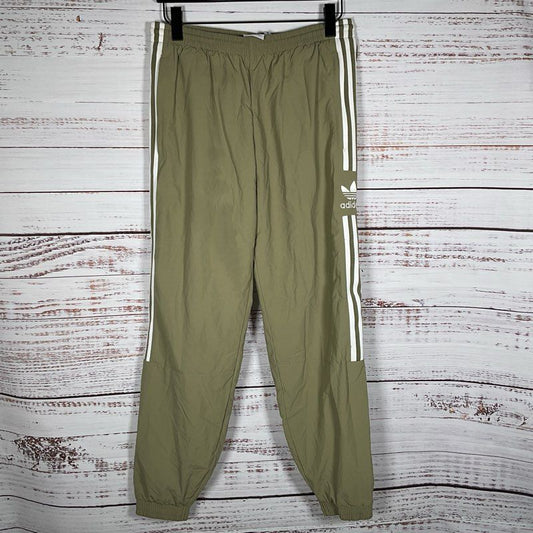 ADIDAS Originals Track Pants Green Adicolor Locked Up Logo Mesh Lined- SZ M