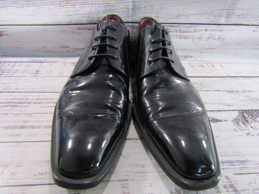 Vintage Dolce & Gabbana Men's Black Patent Leather Tuxedo Dress Shoes Size 7