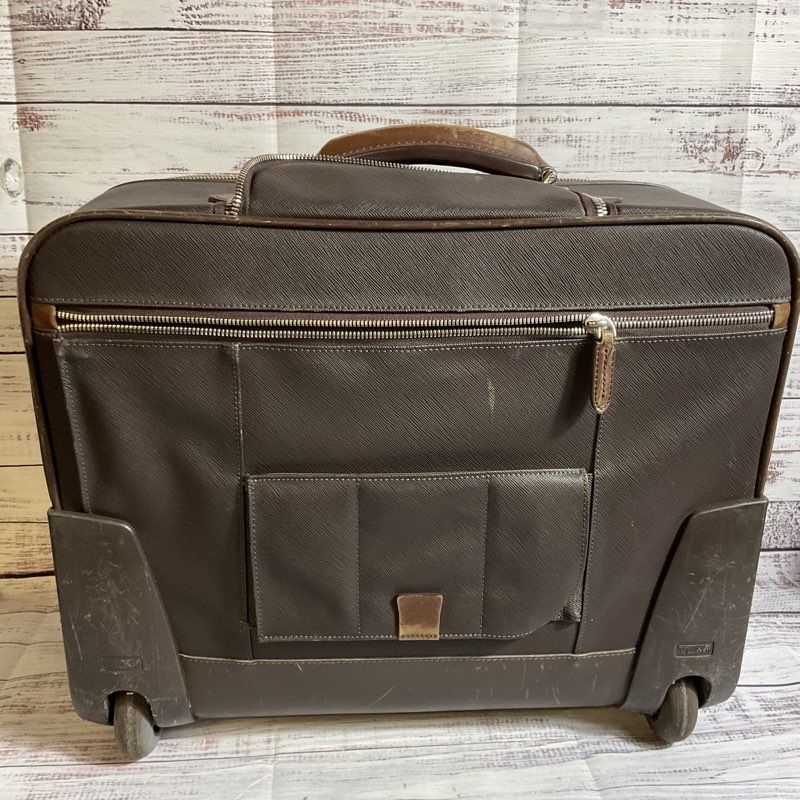 TUMI #73003B Brown Leather Carry-On Suitcase