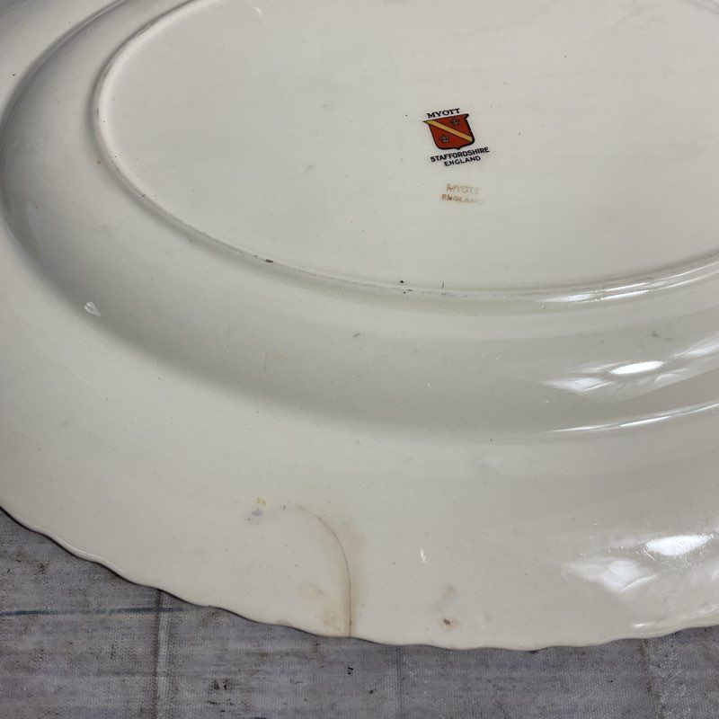 Myott Powder Blue 2 Pc Staffordshire Porcelain 10", 14" Serving Platter Set 5681