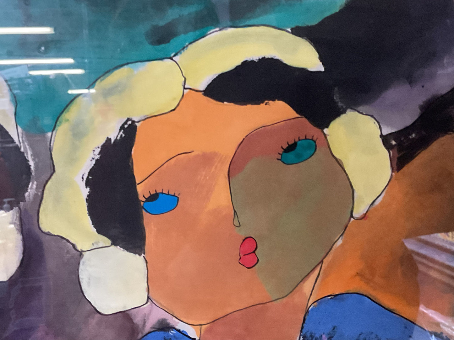 VTG. Signed XIAO JIAHONG Two Women In Kimono's Gouache/Watercolor Painting