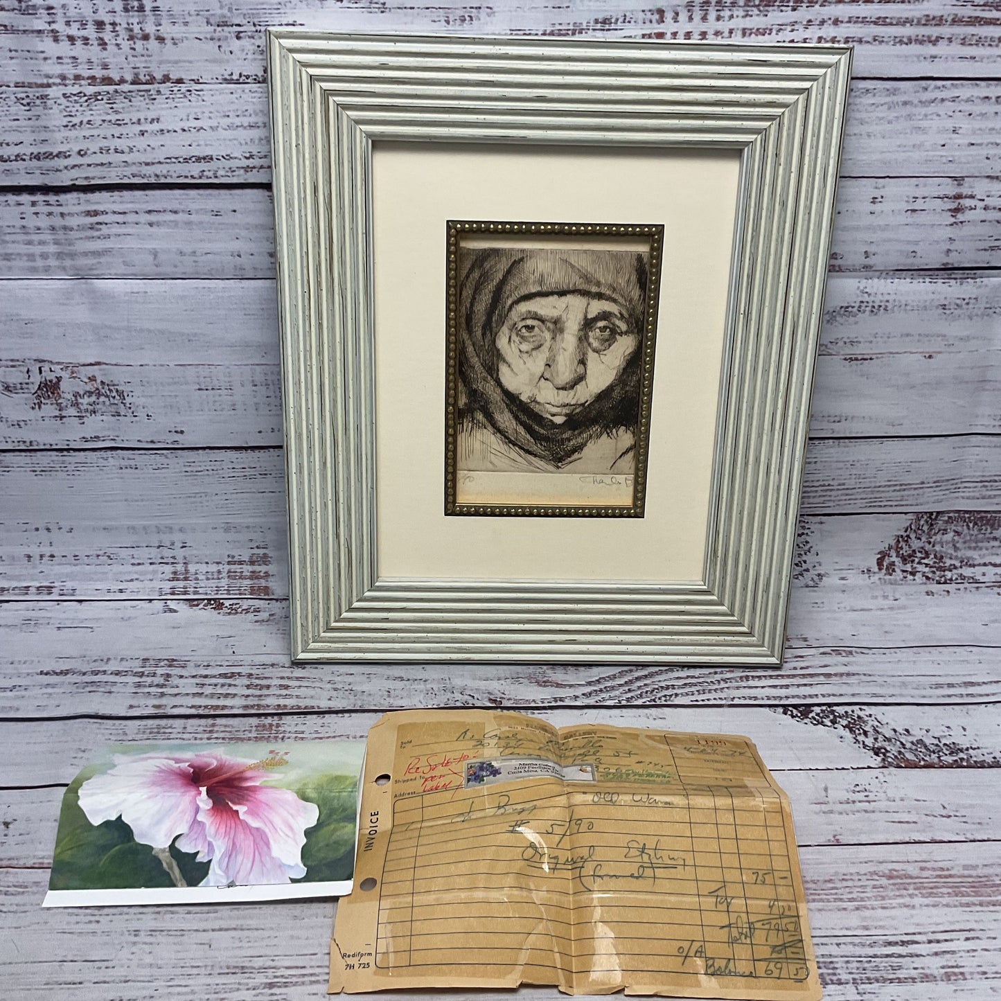 Charles Bragg "Old Woman" Etching Signed Framed 5/90 Limited