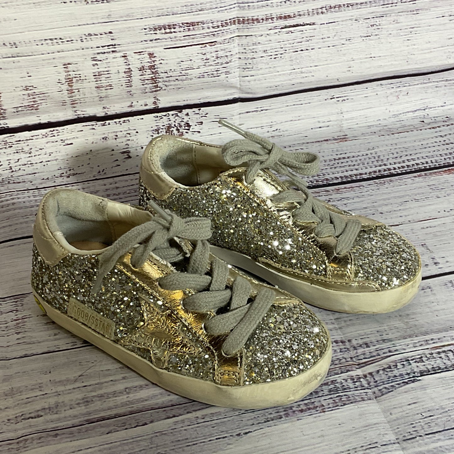 GOLDEN GOOSE Superstar Toddler Gray Glitter Sneakers- SZ 25 (SEE SIZE CHART)