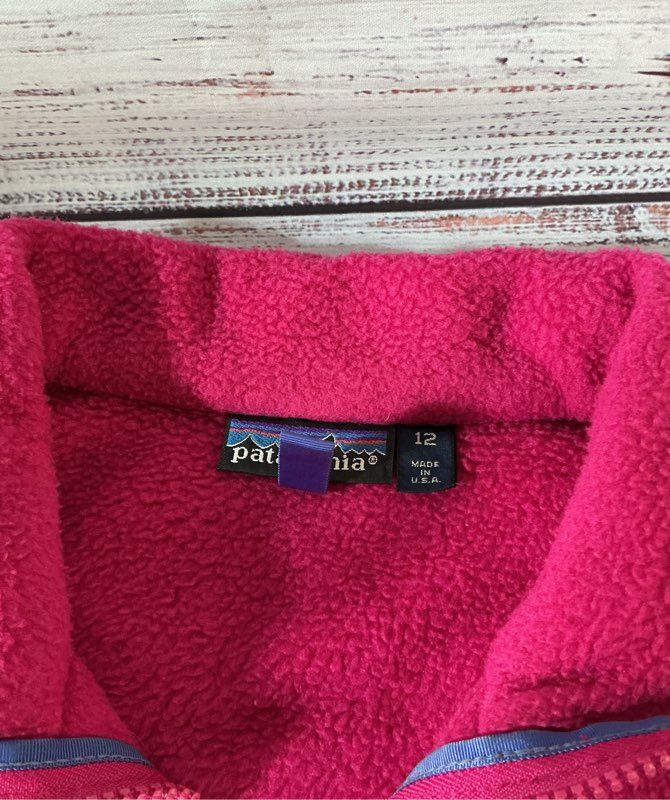 Women's Patagonia Pink Fleece Jacket Size 12