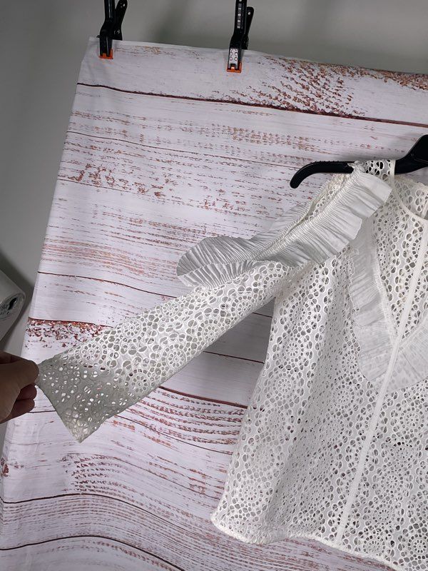 Sandro Bonnie Cold Shoulder White Lace Top Women’s Size 0