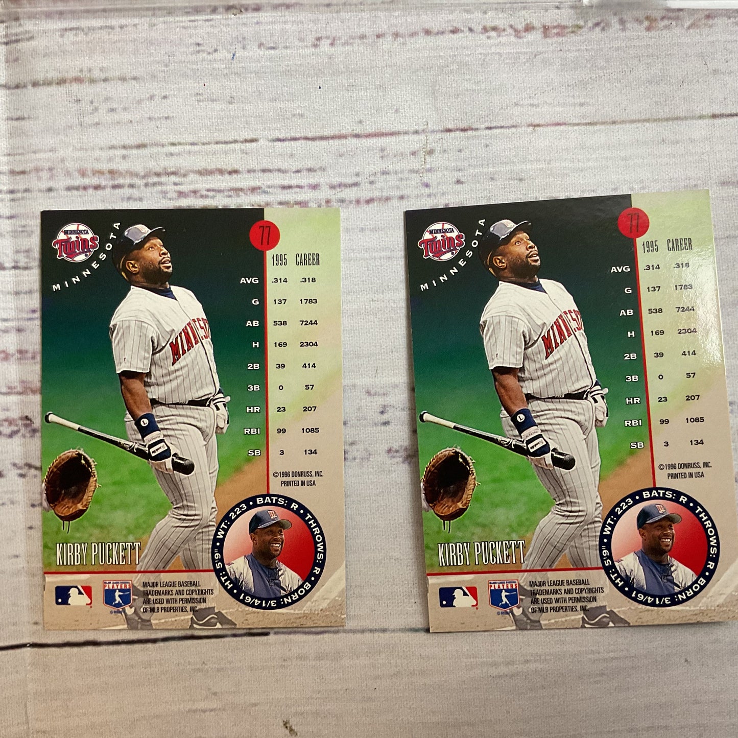 Set of 29 KIRBY PUCKETT Baseball Cards- Donruss, Pinnacle, Upper Deck, Fleer,
