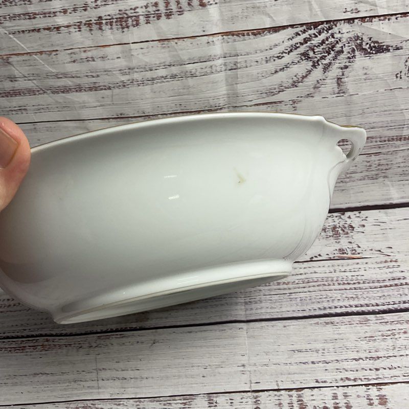 Noritake Ingram 9" Floral Gold Trim Porcelain Serving Bowl