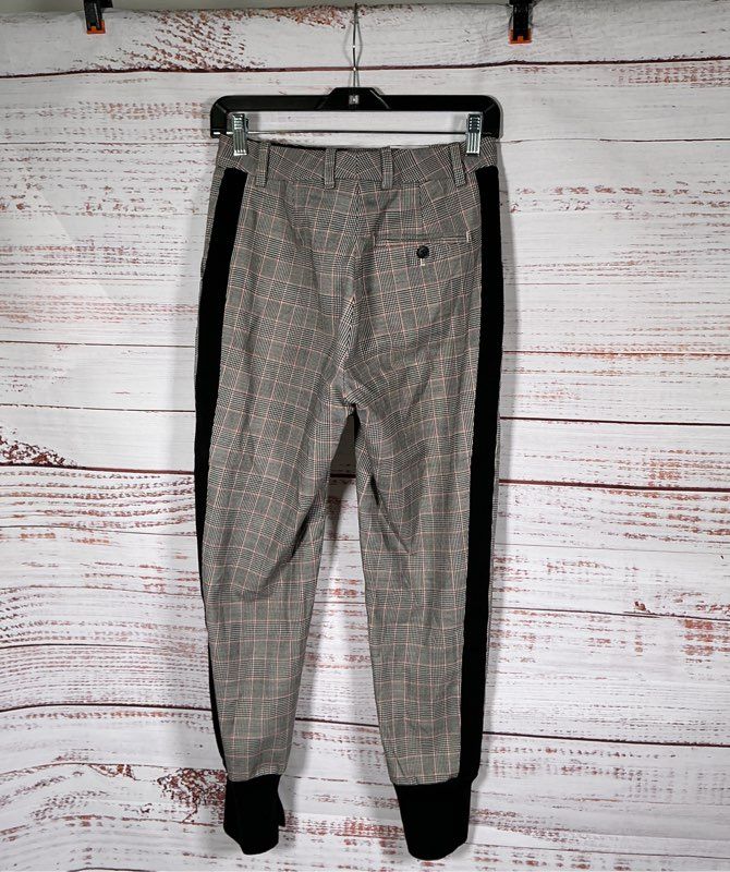 Women's 3.1 Phillip Lim Black/Gray Checked Jogger Pants Retail $400