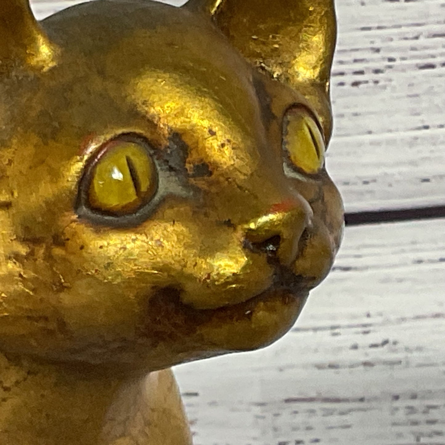 1973 VTG. ANTHONY FREEMAN MCFARLIN? Gold Leave Cat Figurine- 8" x 10"