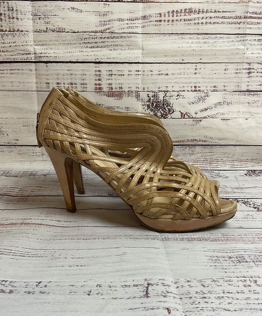 Prada Beige Leather Strappy 2010's Heel Women Size 41 or 10.5