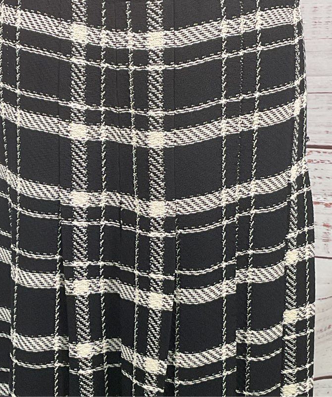St. John Collection Plaid Knee Length Skirt Black 12