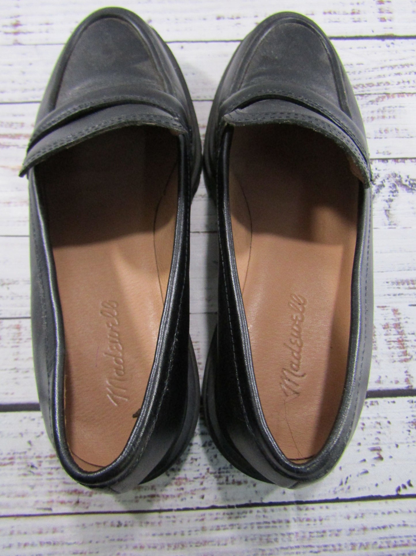 Madewell The Bradley Women's Black Leather Lug Sole Loafers Size 9.5 NG674