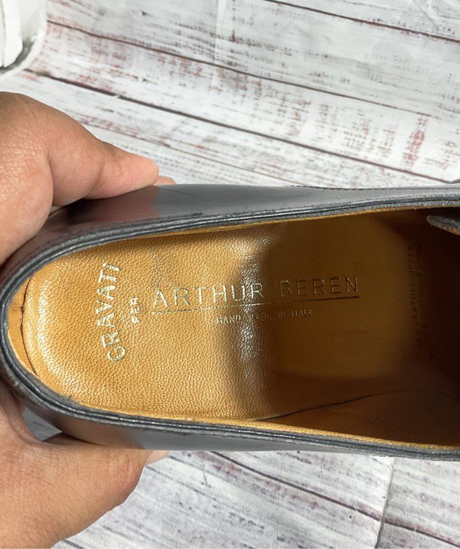 Gravati Arthur Beren Men's 17683 Black Leather Derby Shoes Size 12 N