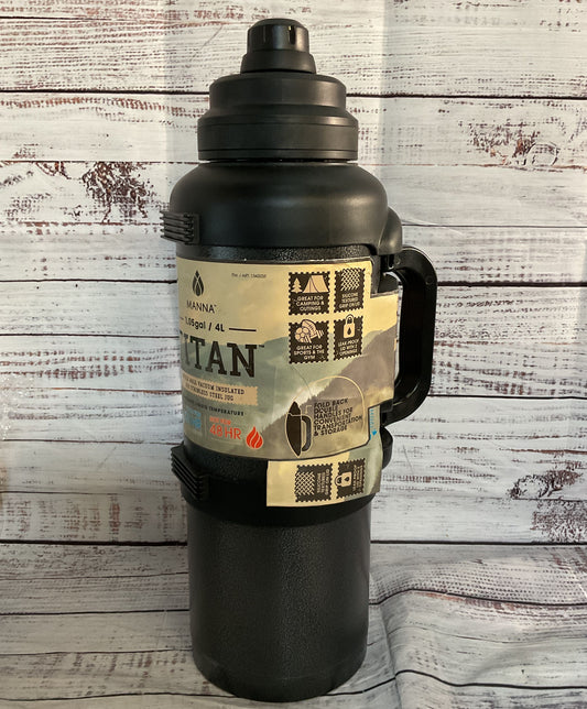 Manna Titan 1.05 Gallon Insulated Thermos Jug Stainless Steel 4 Liter Black