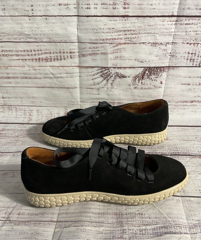 L' Amour Des Pieds Black Suede Zaheera Kace Sneakers Size 8.5 M Women's