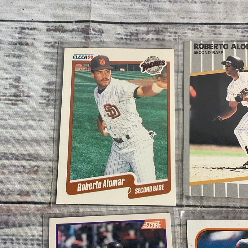 Lot Of 6 VTG. Roberto Alomar Ungraded Padres Baseball Cards Fleer Donruss Topps