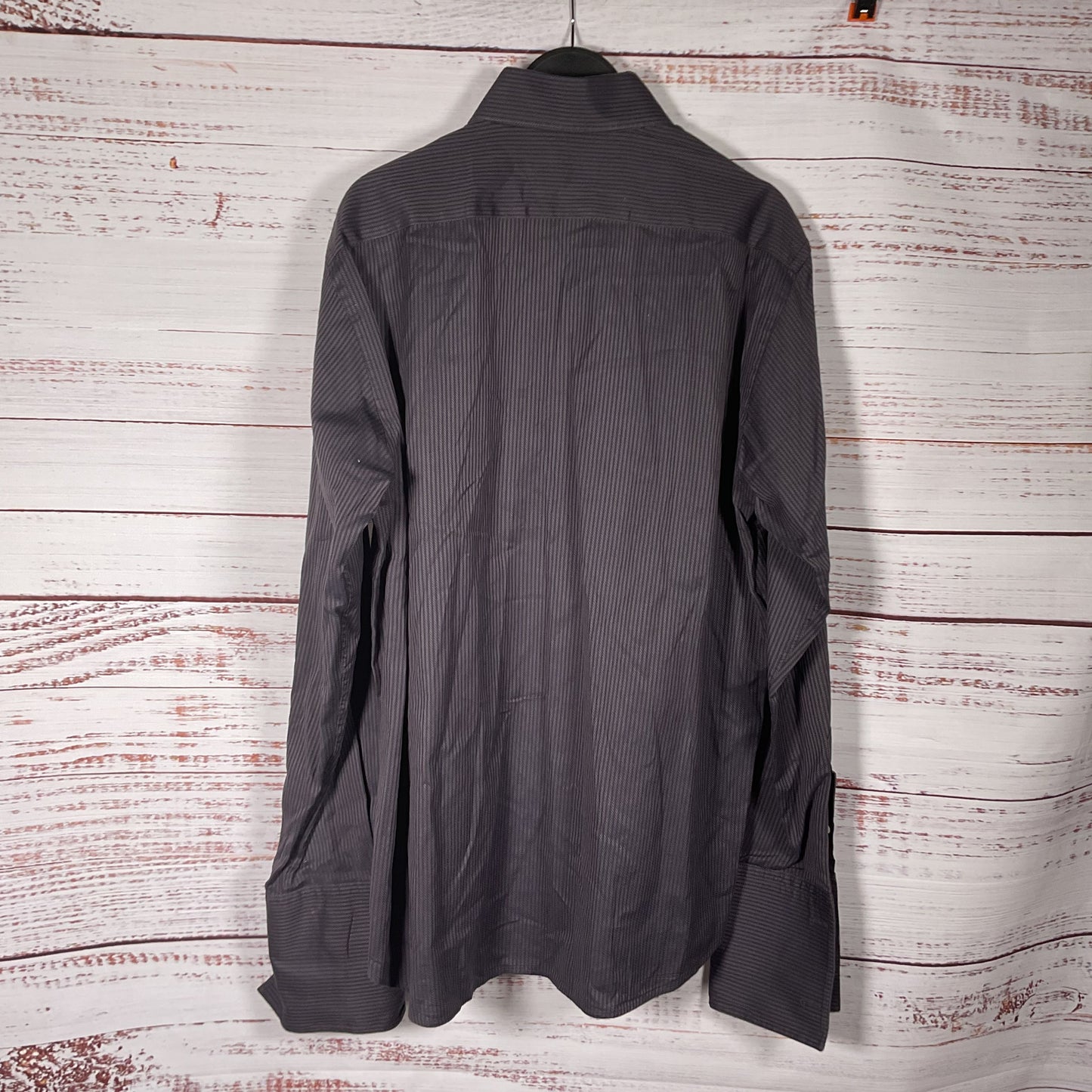 Kuhlman 80s 2 Fold Purple Grey French Cuff Long Sleeve Dress Shirt Size 41