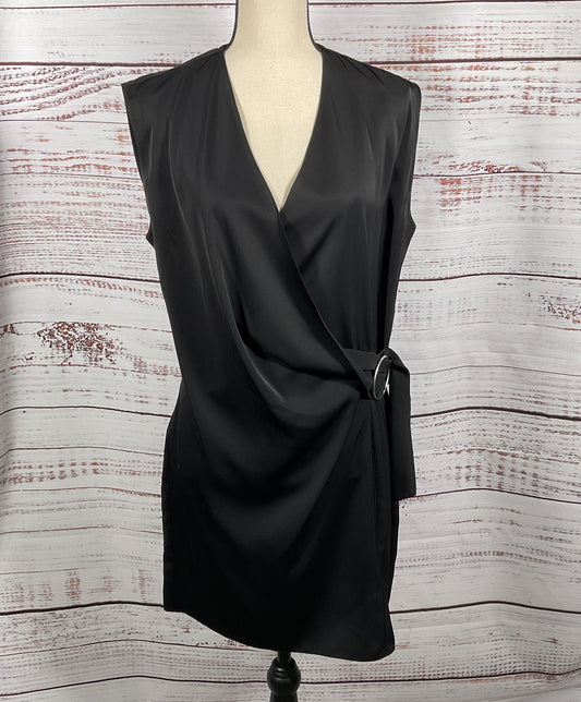 AllSaints Callie Wrap Side Buckle Dress Black M