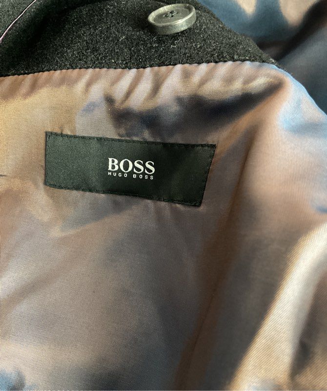 Boss Hugo Boss Virgin Wool Class Long Sterling Overcoat Black 56