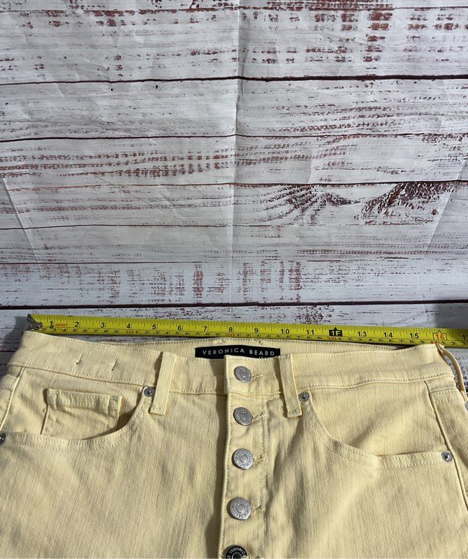 Veronica Beard Maera High-Rise Skinny Jeans Mustard Yellow Size 31