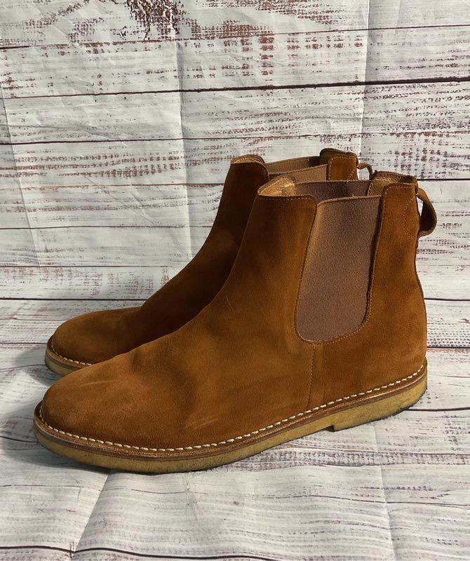 Folk Men's Brown Suede Leather Chelsea Boots SIZE 46 EU / 12 US