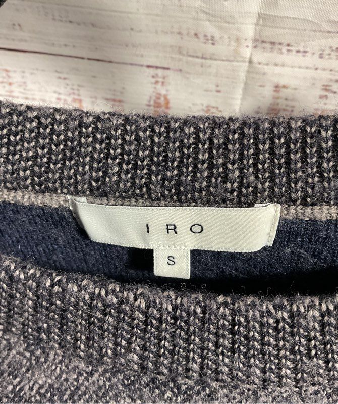 IRO Women's 100% Wool Pullover Grey Blue Sweater Size S