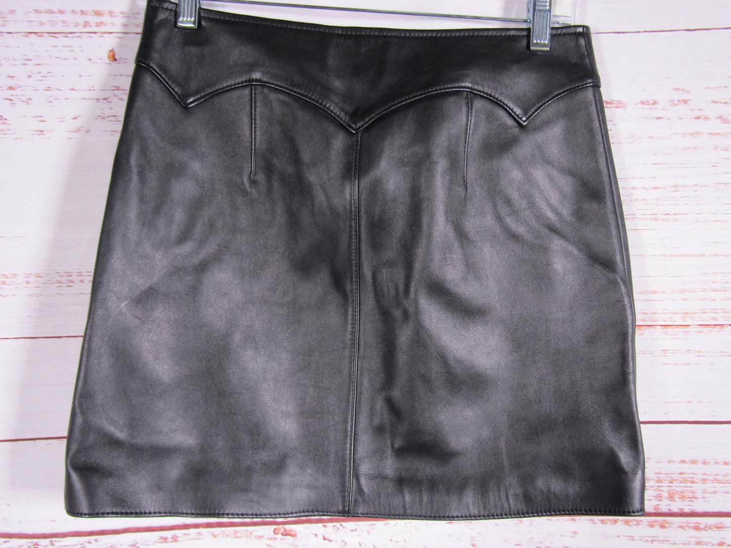 Coach Women's Black Leather Western Mini Skirt Size 0